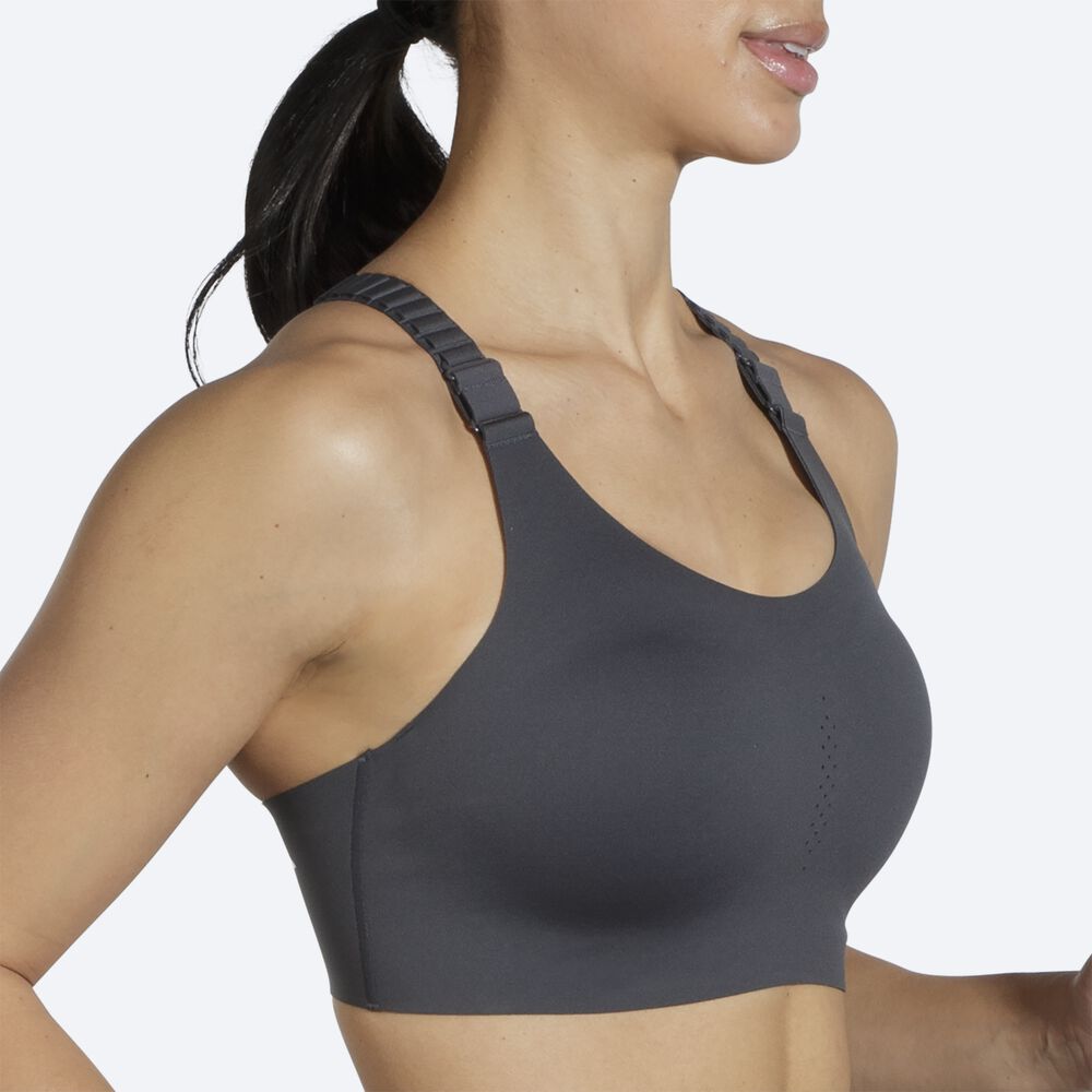 Sujetadores Deportivos Brooks Dare Racerback Run Bra 2.0 Mujer Gris | Ecuador-50143