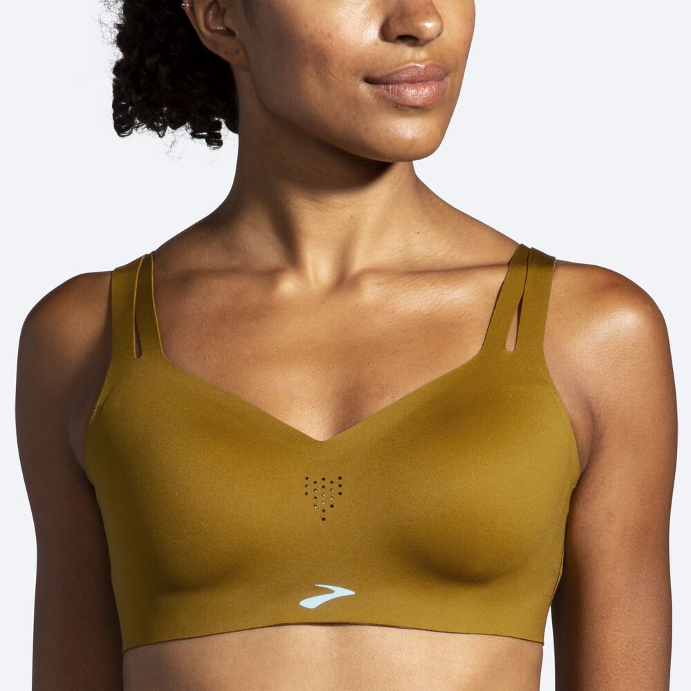 Sujetadores Deportivos Brooks Dare Strappy Run Bra Mujer Verde Oliva/Azules Gris | Ecuador-04725