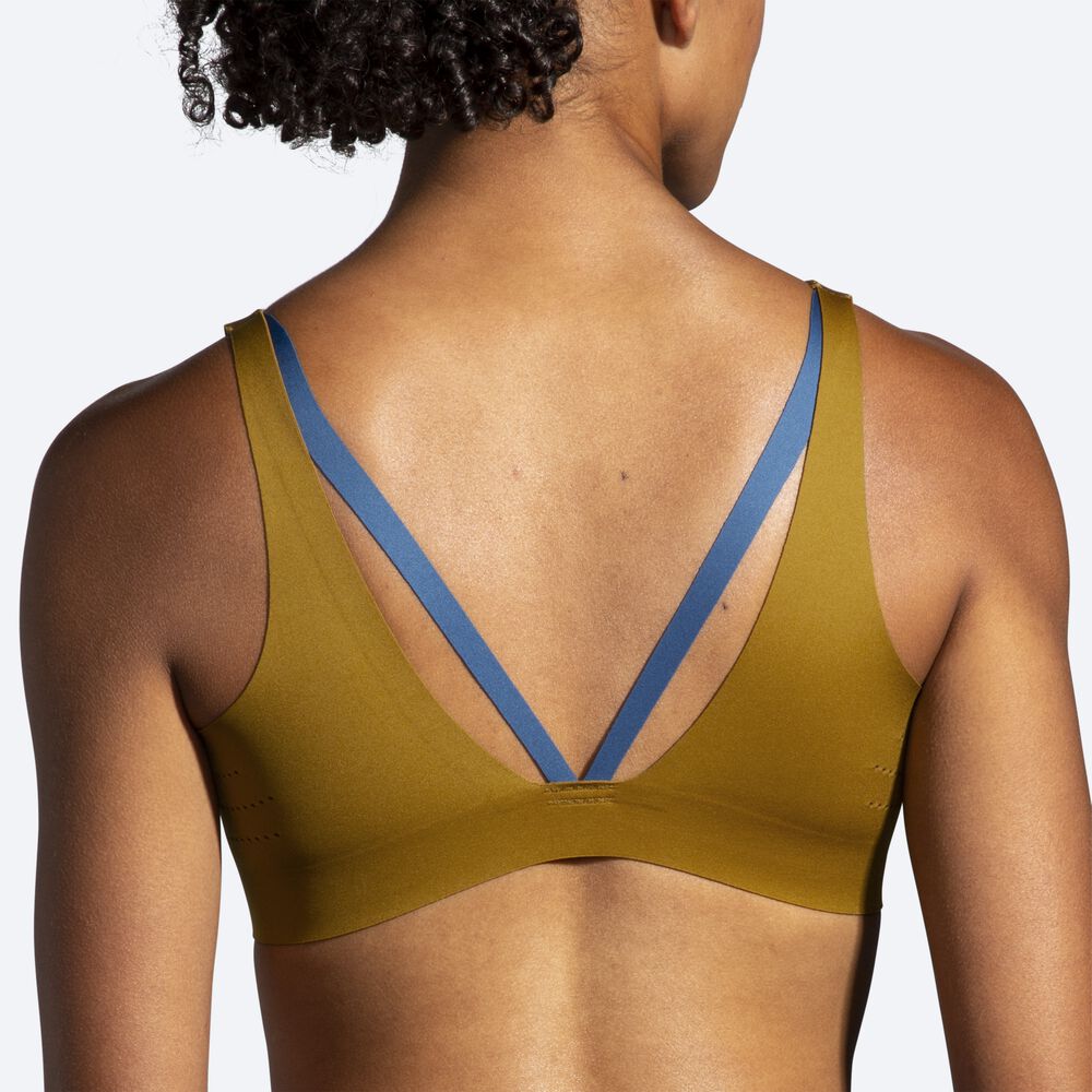 Sujetadores Deportivos Brooks Dare Strappy Run Bra Mujer Verde Oliva/Azules Gris | Ecuador-04725