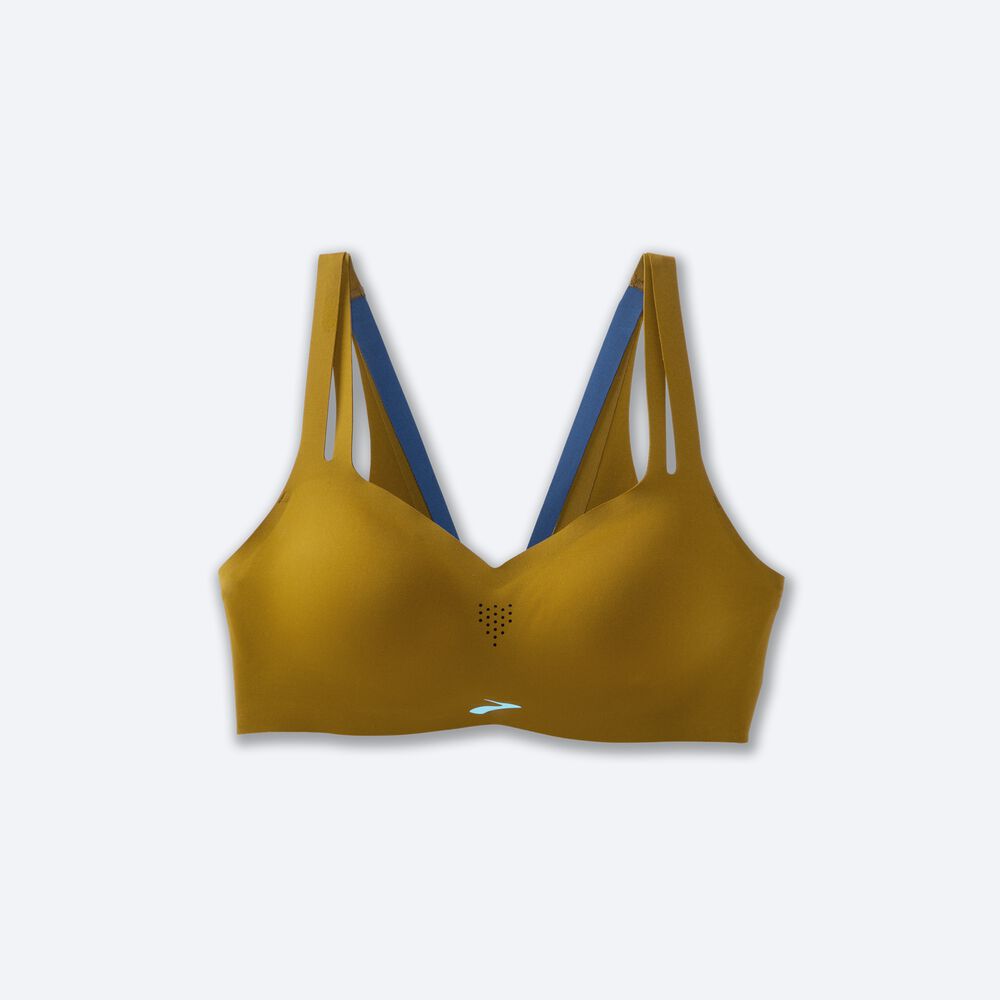 Sujetadores Deportivos Brooks Dare Strappy Run Bra Mujer Verde Oliva/Azules Gris | Ecuador-04725