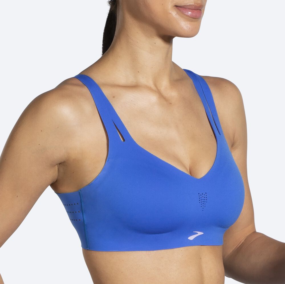 Sujetadores Deportivos Brooks Dare Strappy Run Bra Mujer Azules | Ecuador-71205