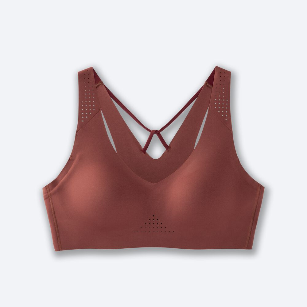 Sujetadores Deportivos Brooks Dare V Neck Run Bra Mujer / Rosas | Ecuador-16732