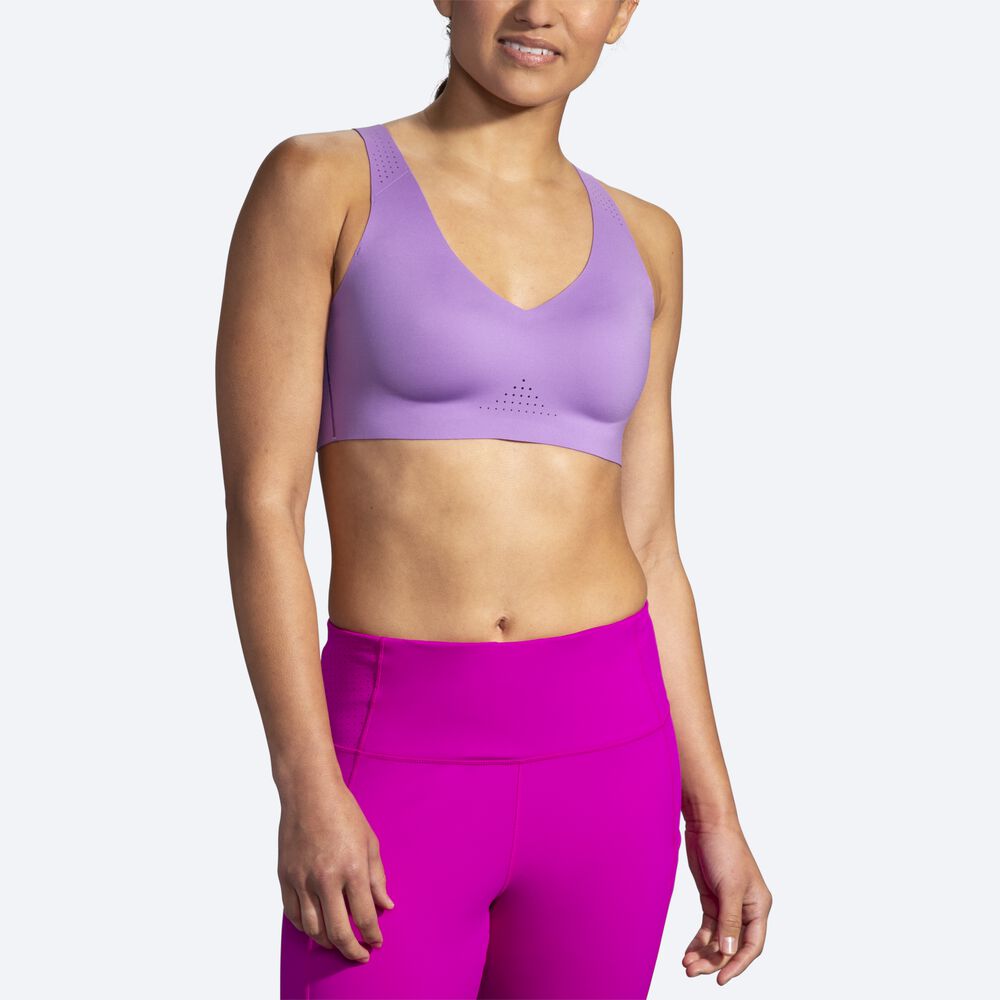 Sujetadores Deportivos Brooks Dare V Neck Run Bra Mujer Moradas | Ecuador-43281