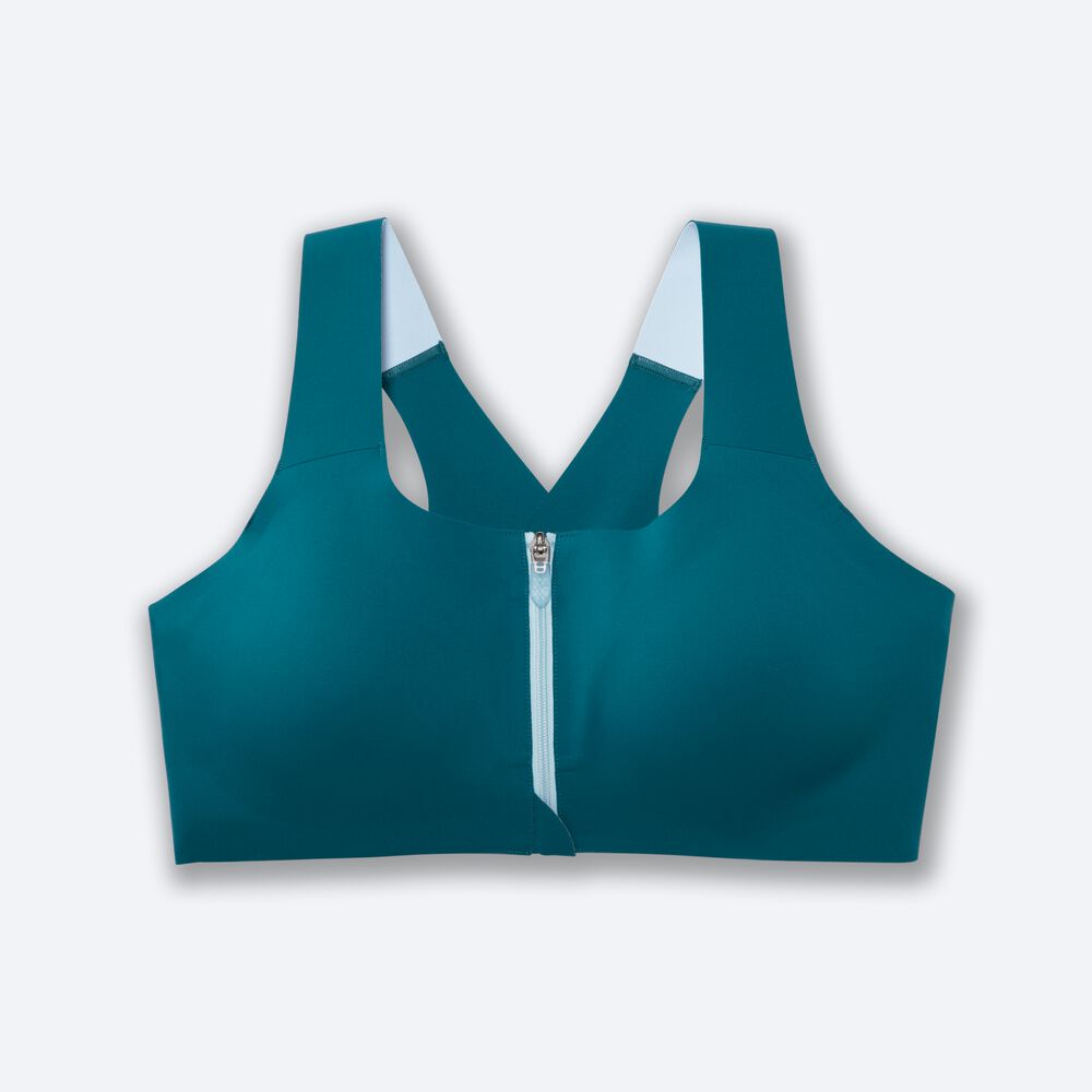 Sujetadores Deportivos Brooks Dare Zip Run Bra Mujer Azules | Ecuador-03271