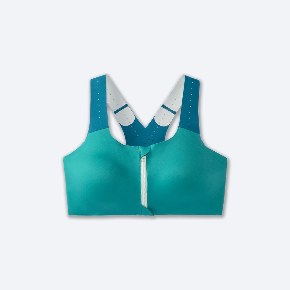 Sujetadores Deportivos Brooks Dare Zip Run Bra 2.0 Mujer Verde/Verde Claro Menta | Ecuador-10423