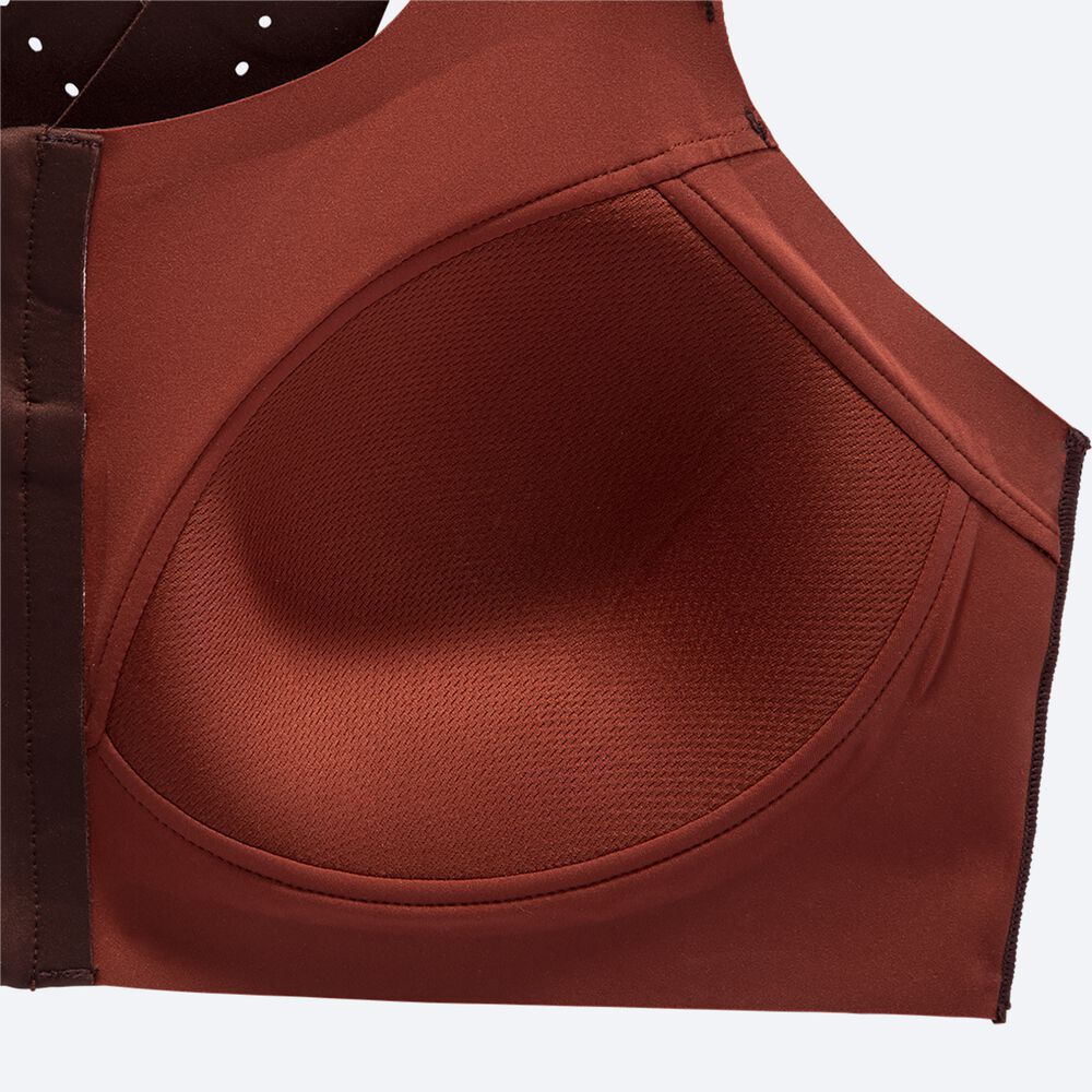 Sujetadores Deportivos Brooks Dare Zip Run Bra 2.0 Mujer Chocolate/Azules/Cobra | Ecuador-26438