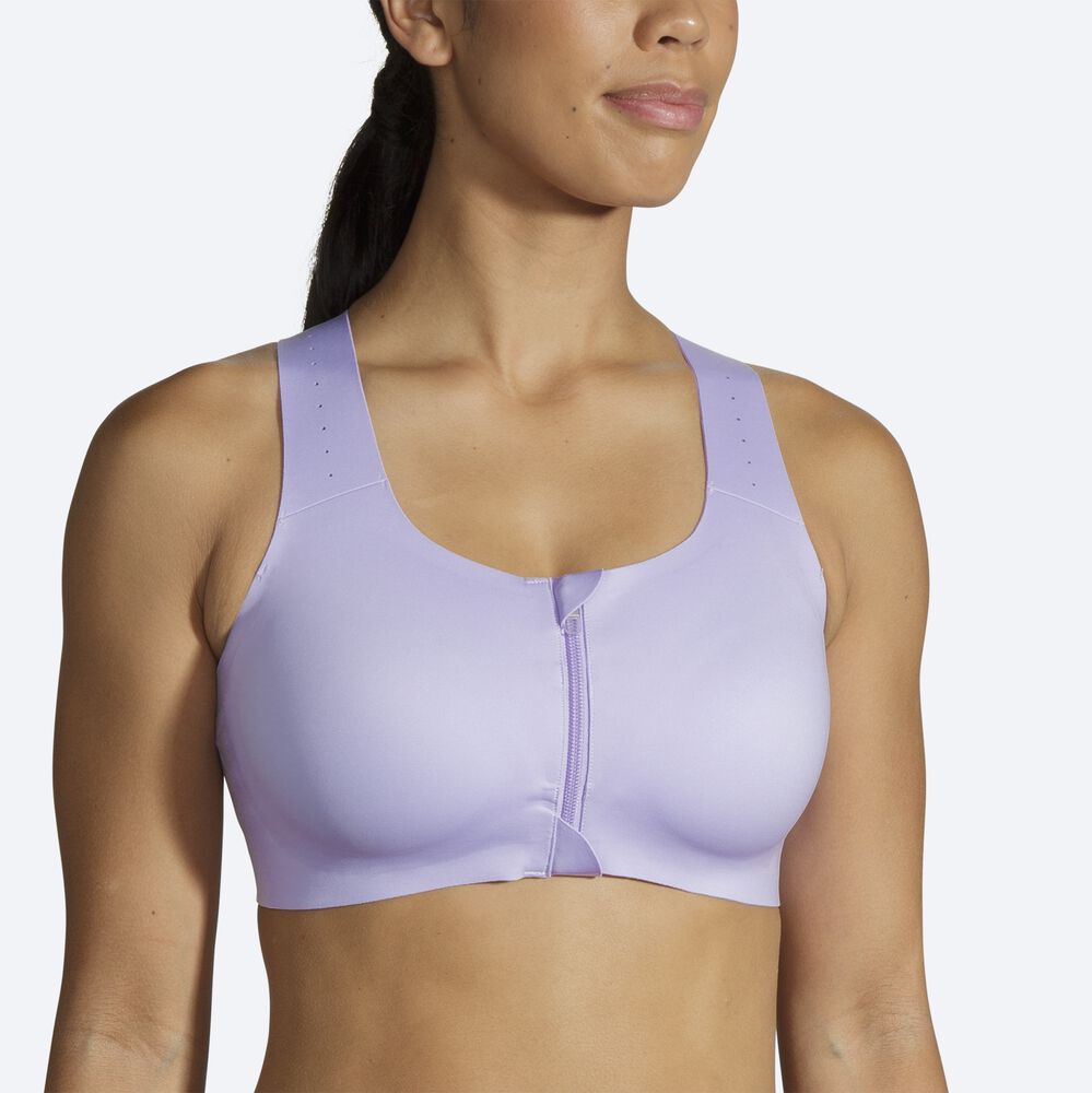 Sujetadores Deportivos Brooks Dare Zip Run Bra 2.0 Mujer Moradas Gris | Ecuador-50289