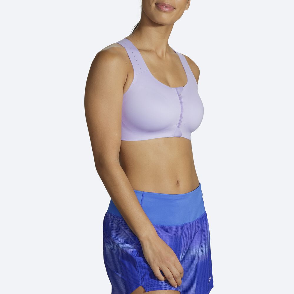 Sujetadores Deportivos Brooks Dare Zip Run Bra 2.0 Mujer Moradas Gris | Ecuador-50289