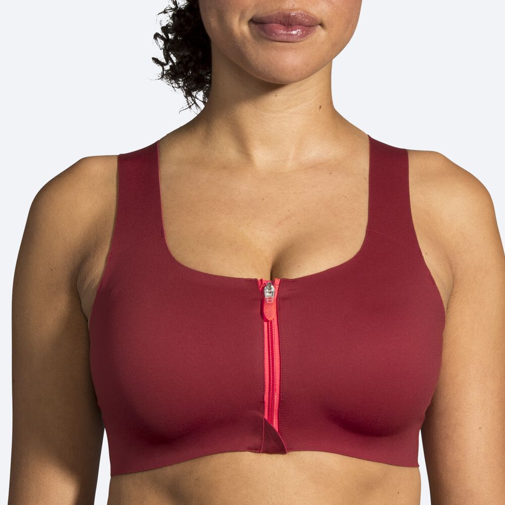 Sujetadores Deportivos Brooks Dare Zip Run Bra Mujer Rojas | Ecuador-64502