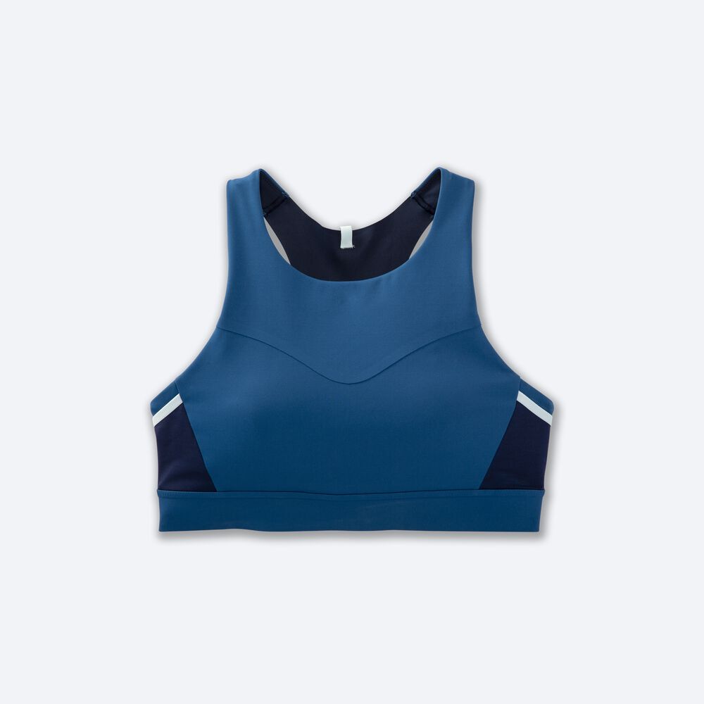 Sujetadores Deportivos Brooks Drive 3 Pocket Run Bra Mujer Azules Gris/Azules/Azul Marino | Ecuador-27134