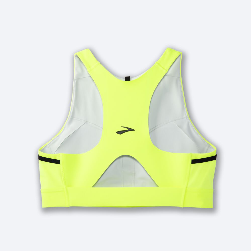 Sujetadores Deportivos Brooks Drive 3 Pocket Run Bra Mujer Amarillo | Ecuador-40938