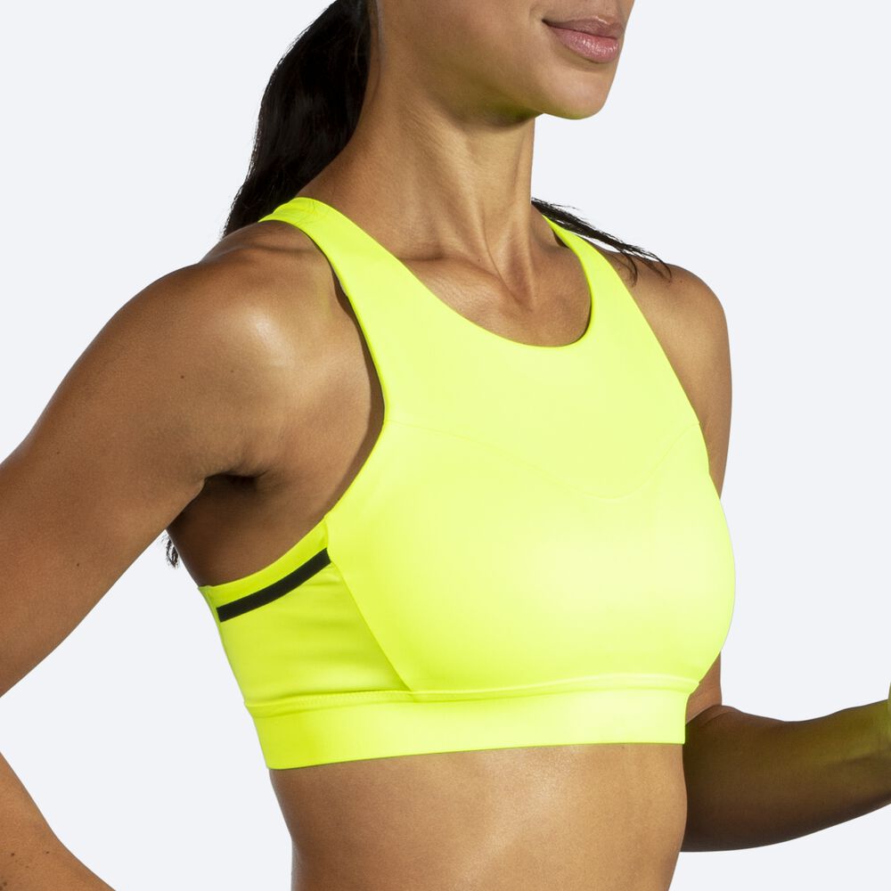 Sujetadores Deportivos Brooks Drive 3 Pocket Run Bra Mujer Amarillo | Ecuador-40938