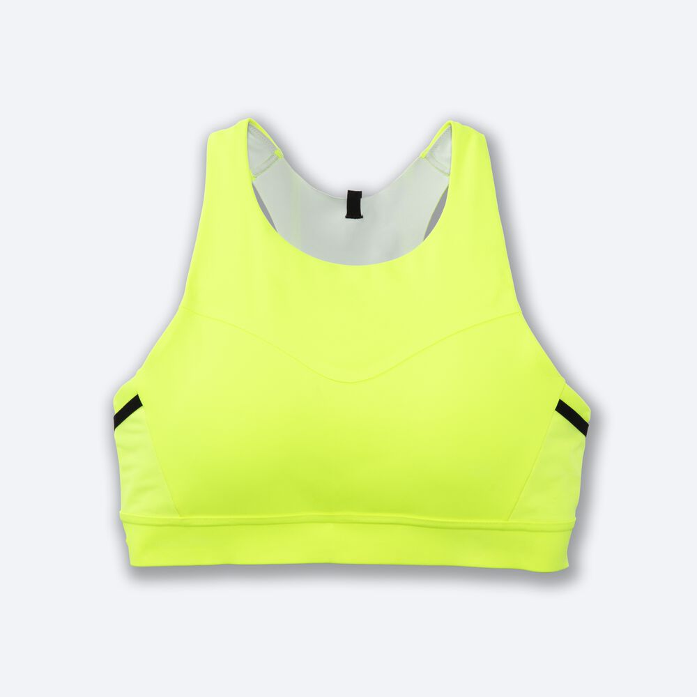 Sujetadores Deportivos Brooks Drive 3 Pocket Run Bra Mujer Amarillo | Ecuador-40938