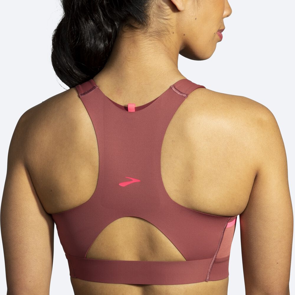 Sujetadores Deportivos Brooks Drive 3 Pocket Run Bra Mujer / Rosas | Ecuador-56431