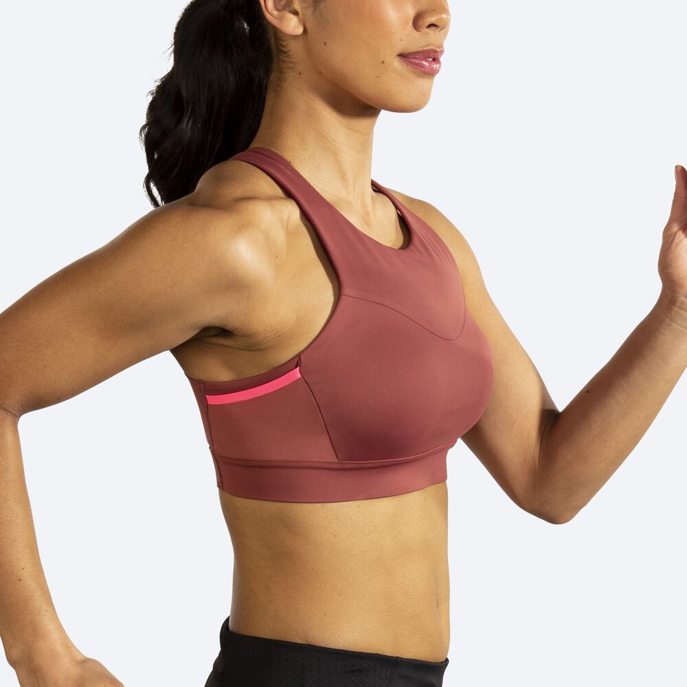 Sujetadores Deportivos Brooks Drive 3 Pocket Run Bra Mujer / Rosas | Ecuador-56431