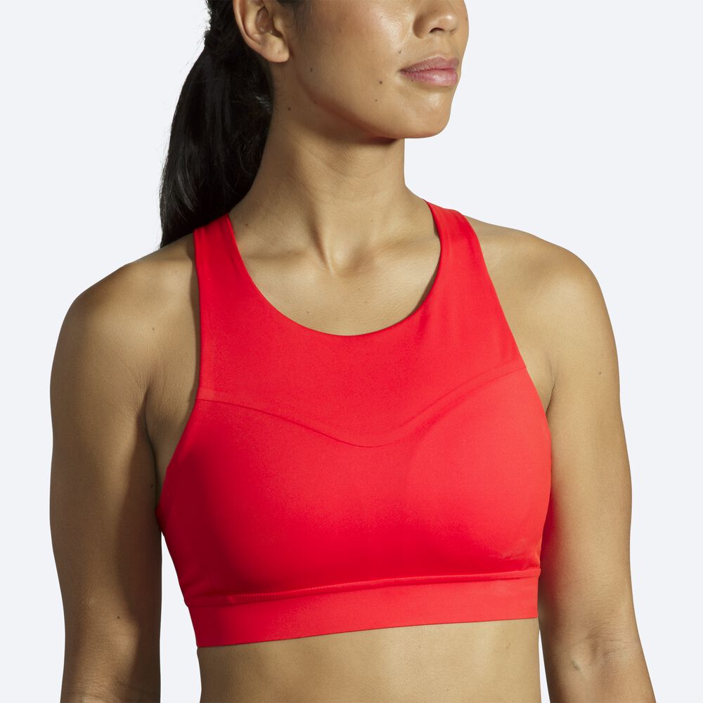 Sujetadores Deportivos Brooks Drive 3 Pocket Run Bra Mujer Rojas | Ecuador-72843