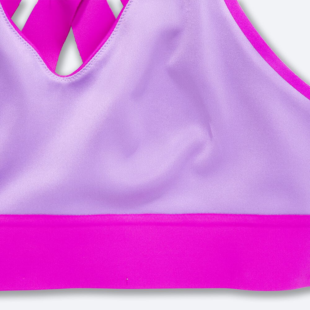 Sujetadores Deportivos Brooks Drive Interlace Run Bra Mujer Rosas/Moradas | Ecuador-25486