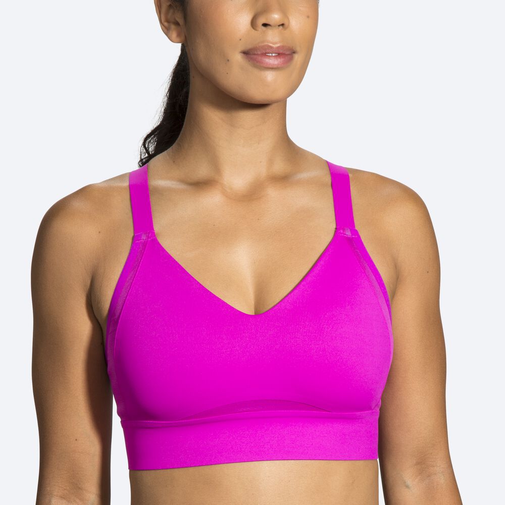 Sujetadores Deportivos Brooks Drive Interlace Run Bra Mujer Rosas/Moradas | Ecuador-25486