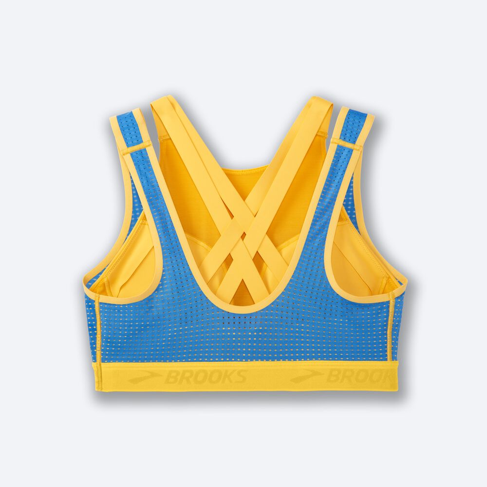 Sujetadores Deportivos Brooks Drive Mesh Run Bra Mujer Amarillo/Azules | Ecuador-10537