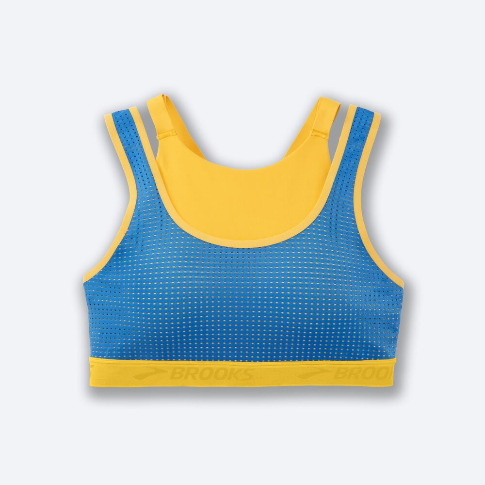 Sujetadores Deportivos Brooks Drive Mesh Run Bra Mujer Amarillo/Azules | Ecuador-10537