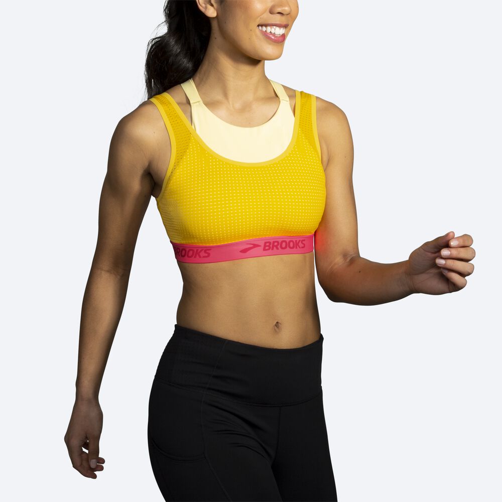 Sujetadores Deportivos Brooks Drive Mesh Run Bra Mujer Marrones/Naranjas | Ecuador-40836