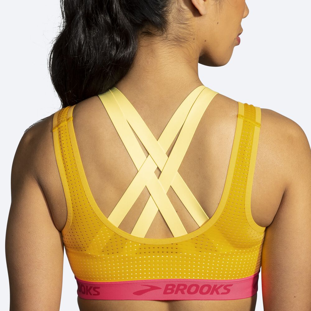 Sujetadores Deportivos Brooks Drive Mesh Run Bra Mujer Marrones/Naranjas | Ecuador-40836