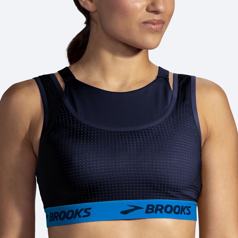 Sujetadores Deportivos Brooks Drive Mesh Run Bra Mujer Azul Marino/Azules | Ecuador-84930