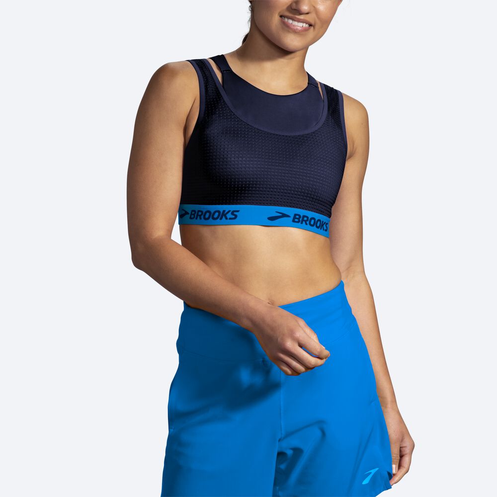 Sujetadores Deportivos Brooks Drive Mesh Run Bra Mujer Azul Marino/Azules | Ecuador-84930