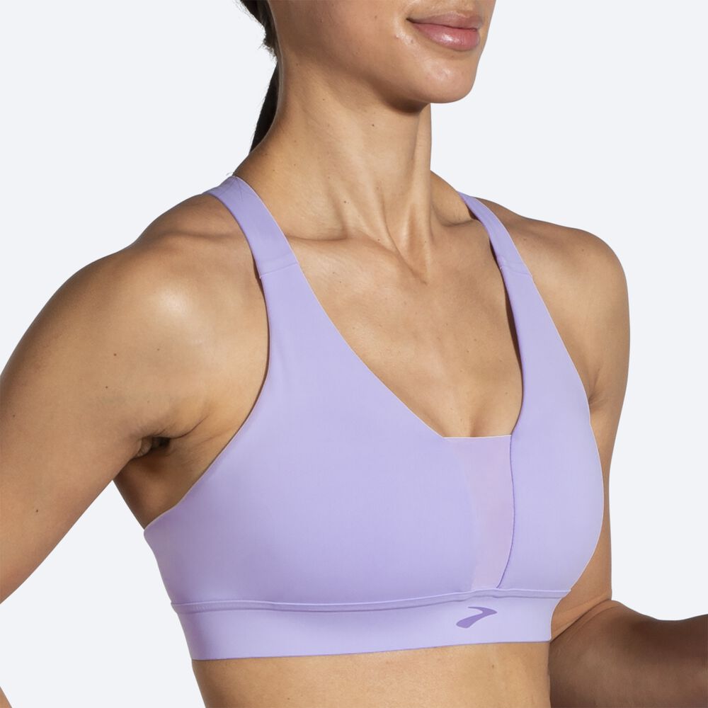 Sujetadores Deportivos Brooks Drive Plunge Run Bra Mujer Moradas Gris | Ecuador-65934