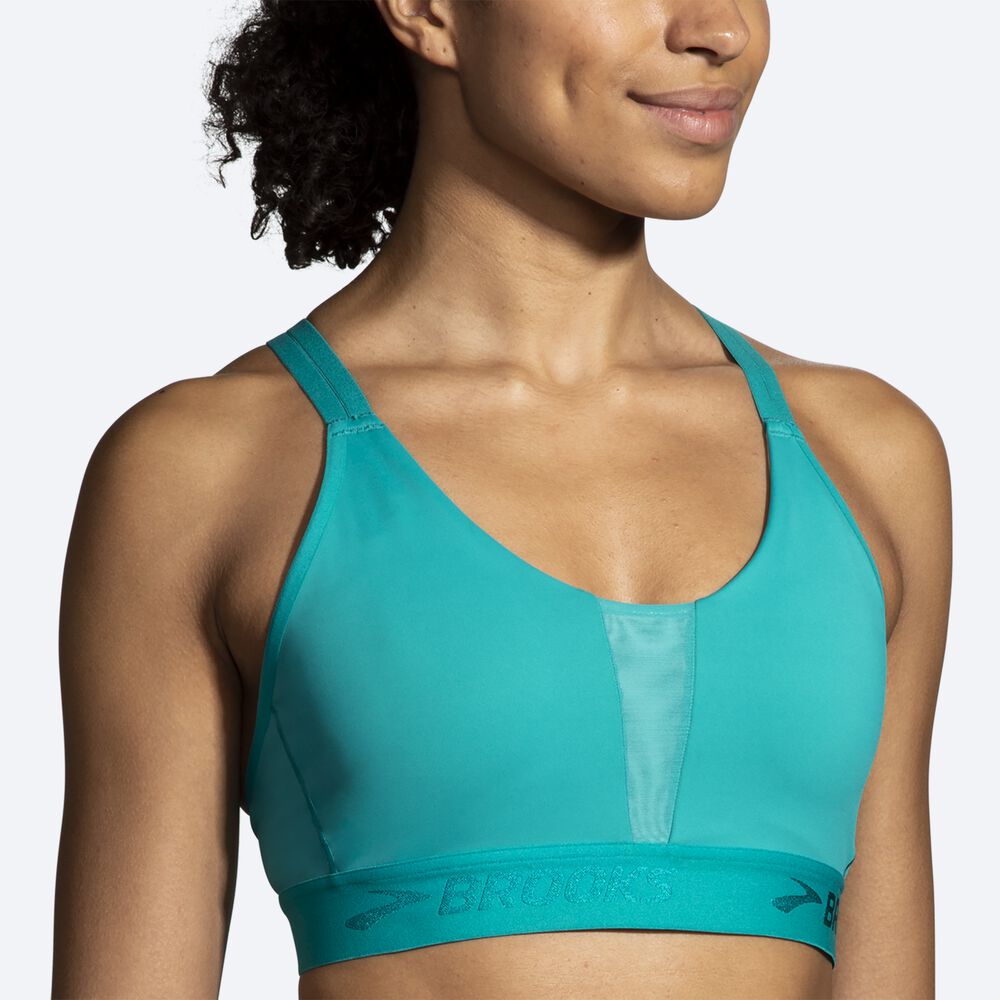 Sujetadores Deportivos Brooks Drive Plunge Run Bra 2.0 Mujer Verde | Ecuador-73480