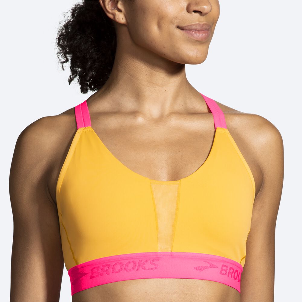 Sujetadores Deportivos Brooks Drive Plunge Run Bra 2.0 Mujer Naranjas/Rosas | Ecuador-91047