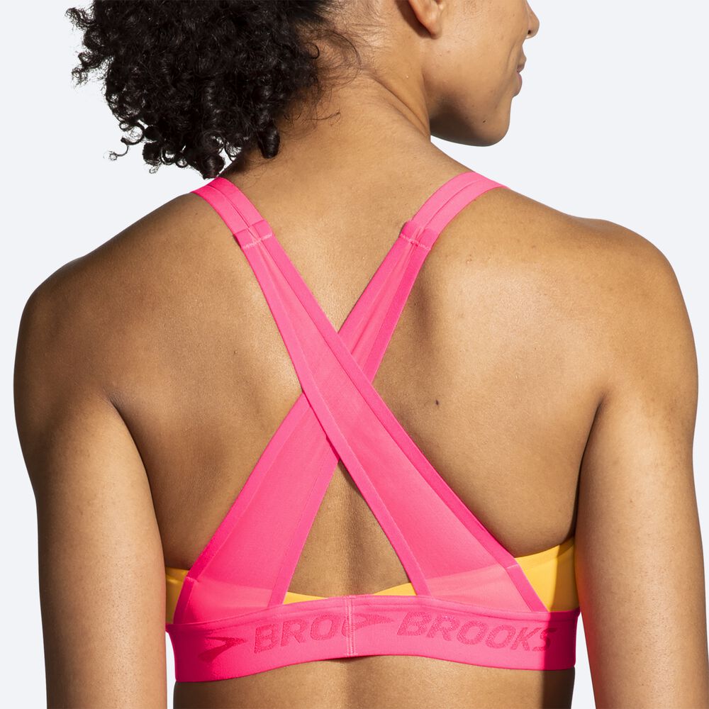 Sujetadores Deportivos Brooks Drive Plunge Run Bra 2.0 Mujer Naranjas/Rosas | Ecuador-91047