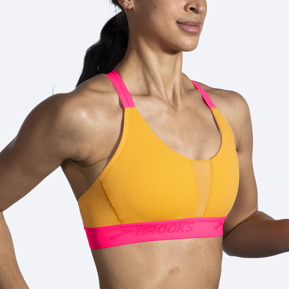 Sujetadores Deportivos Brooks Drive Plunge Run Bra 2.0 Mujer Naranjas/Rosas | Ecuador-91047