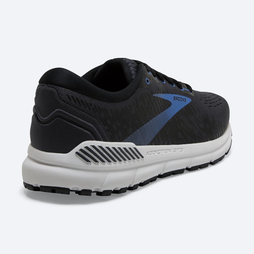 Zapatillas Running Brooks Addiction GTS 15 Hombre Negras/Azules | Ecuador-05781