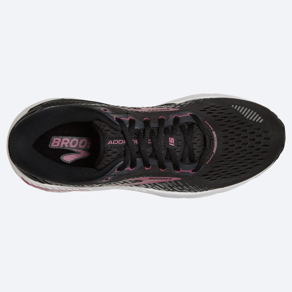 Zapatillas Running Brooks Addiction GTS 15 Mujer Negras | Ecuador-83046