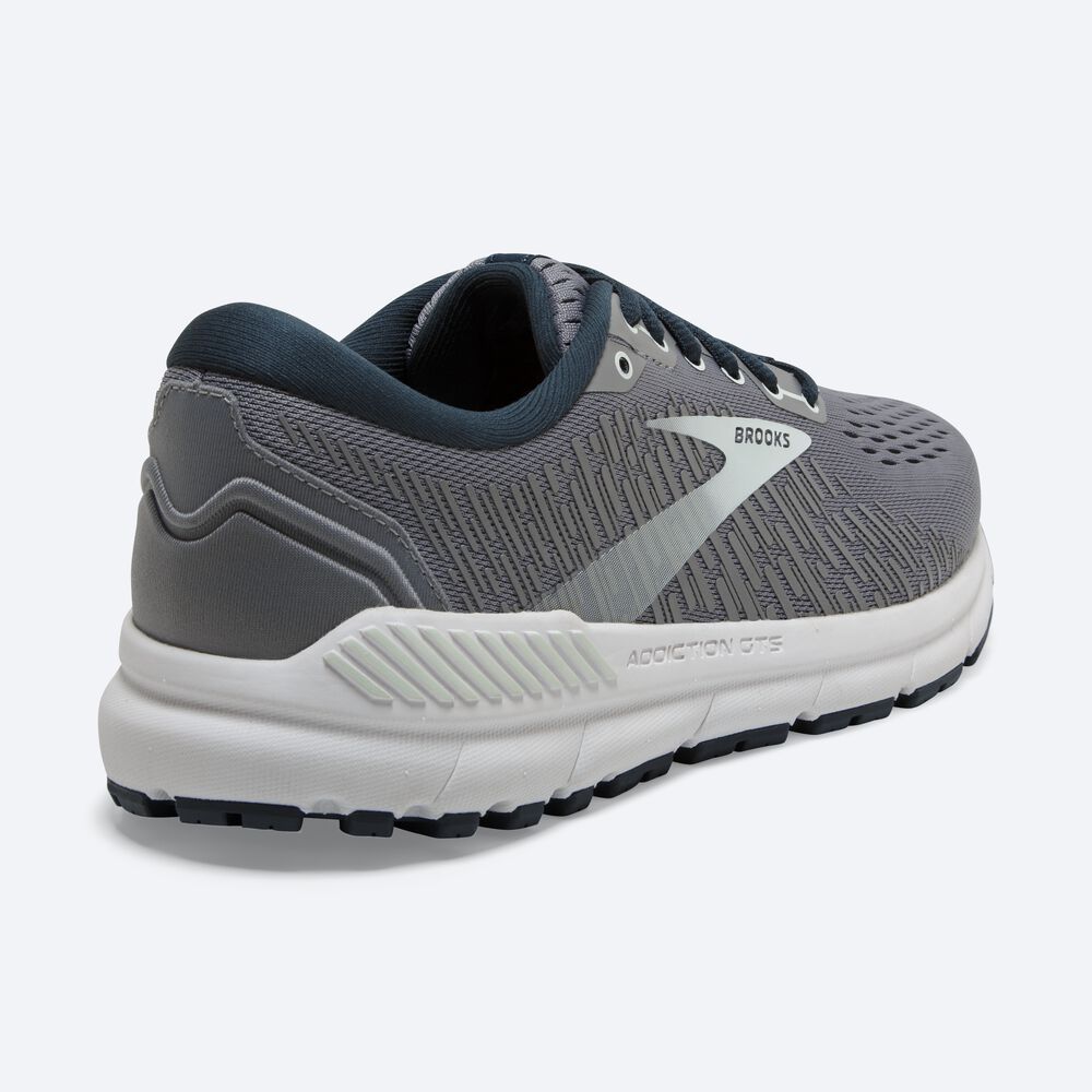 Zapatillas Running Brooks Addiction GTS 15 Mujer Gris/Azul Marino/Turquesa Claro | Ecuador-84532