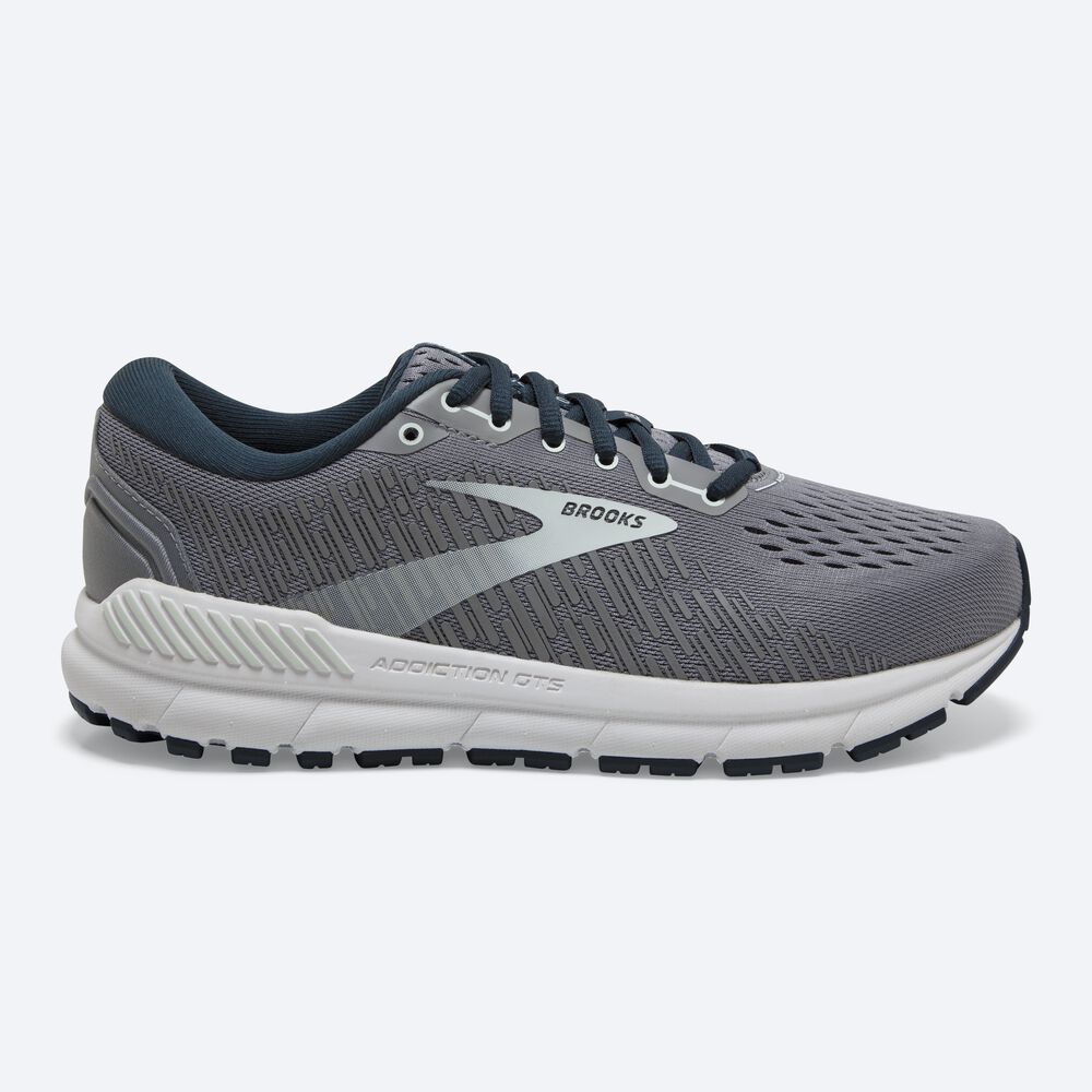 Zapatillas Running Brooks Addiction GTS 15 Mujer Gris/Azul Marino/Turquesa Claro | Ecuador-84532