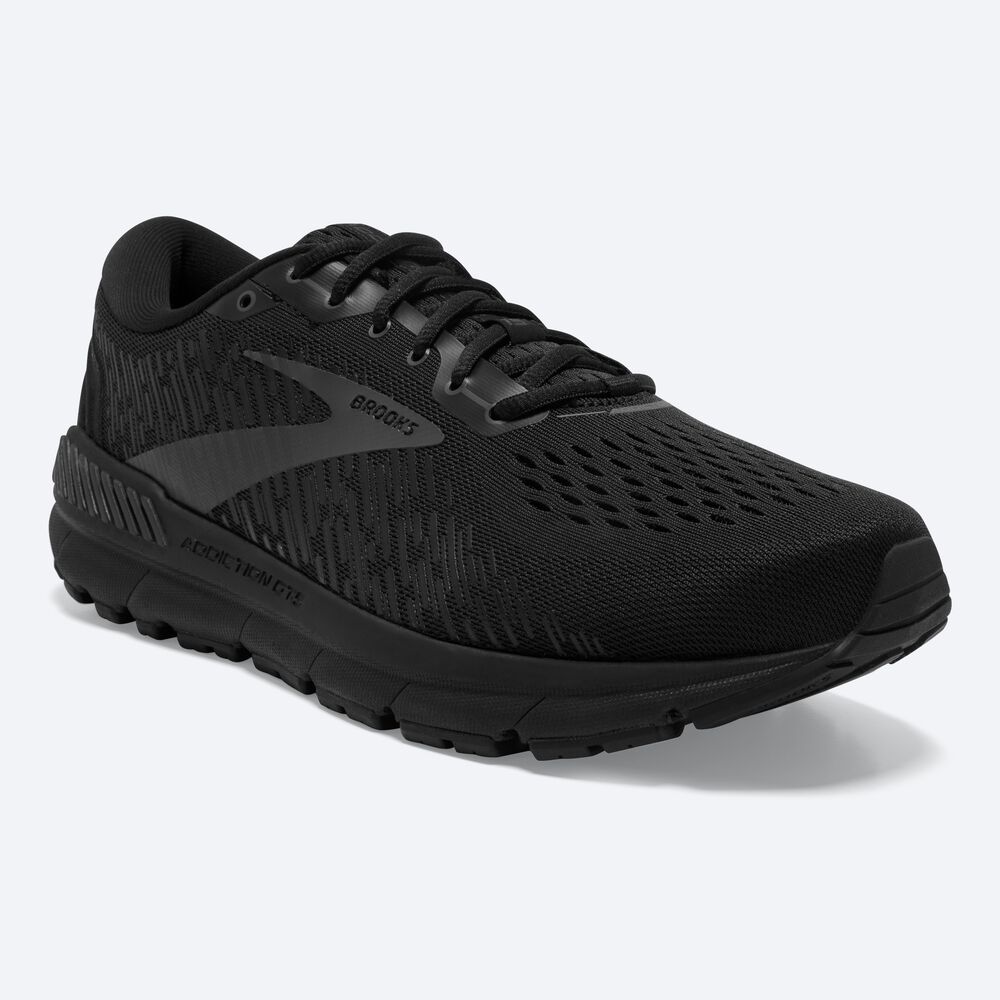 Zapatillas Running Brooks Addiction GTS 15 Hombre Negras | Ecuador-86374