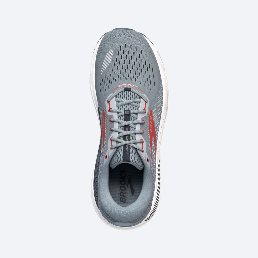 Zapatillas Running Brooks Addiction GTS 15 Hombre Gris/Rojas | Ecuador-90417