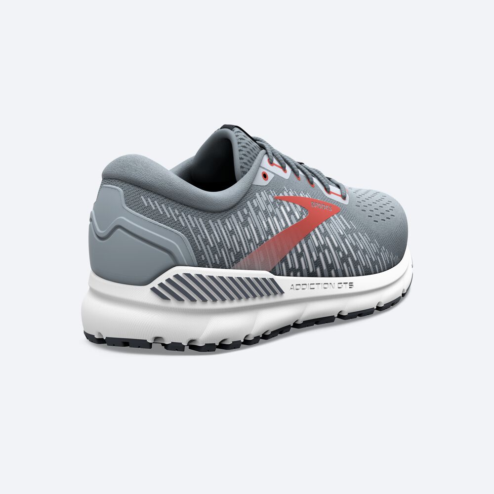 Zapatillas Running Brooks Addiction GTS 15 Hombre Gris/Rojas | Ecuador-90417