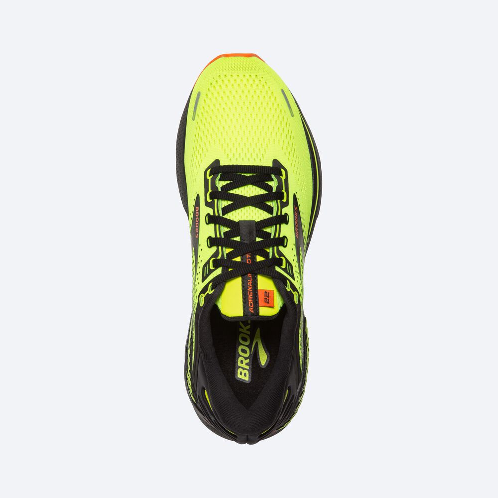 Zapatillas Running Brooks Adrenaline GTS 22 Hombre Amarillo/Negras | Ecuador-04721