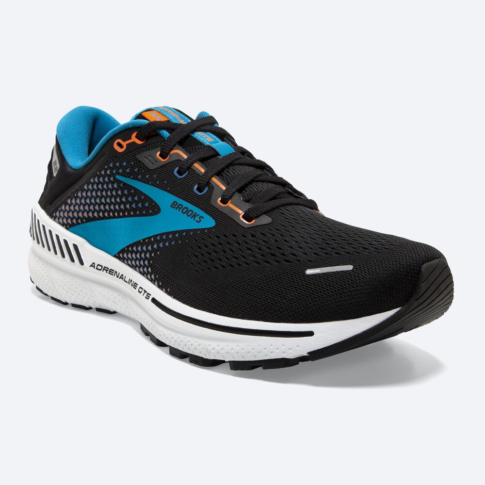 Zapatillas Running Brooks Adrenaline GTS 22 Hombre Negras/Azules/Naranjas | Ecuador-05937