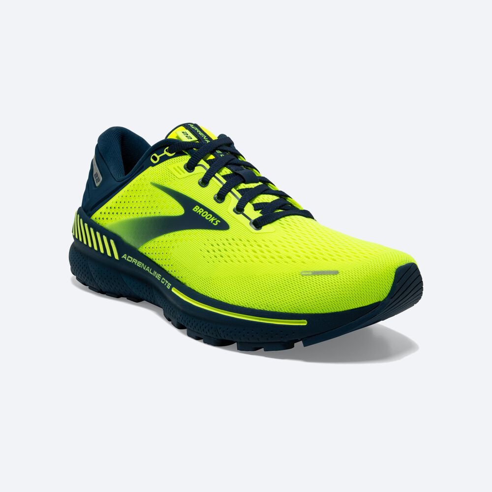 Zapatillas Running Brooks Adrenaline GTS 22 Hombre Amarillo/Azul Marino | Ecuador-08932