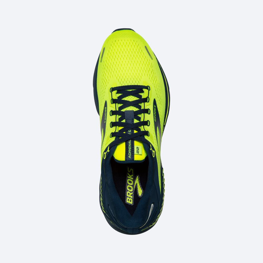 Zapatillas Running Brooks Adrenaline GTS 22 Hombre Amarillo/Azul Marino | Ecuador-08932