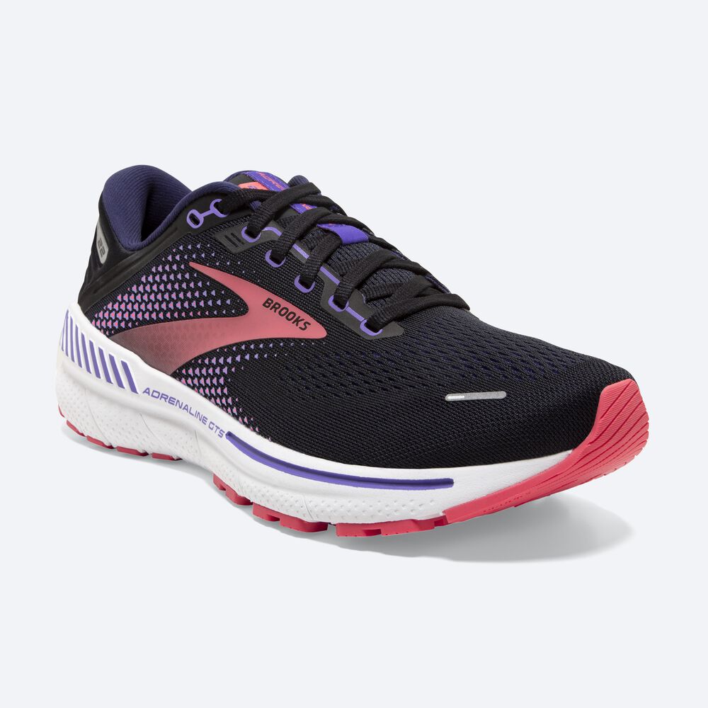 Zapatillas Running Brooks Adrenaline GTS 22 Mujer Negras/Moradas/Coral | Ecuador-13089