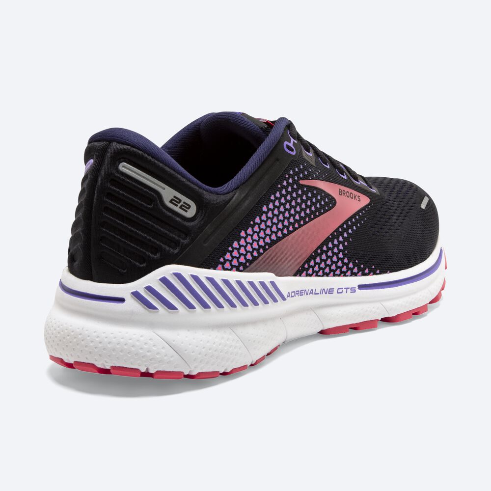 Zapatillas Running Brooks Adrenaline GTS 22 Mujer Negras/Moradas/Coral | Ecuador-13089