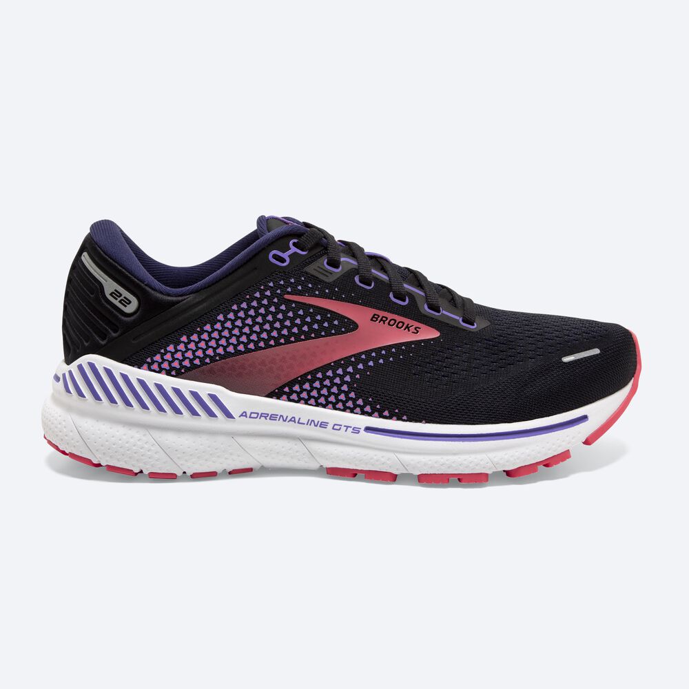 Zapatillas Running Brooks Adrenaline GTS 22 Mujer Negras/Moradas/Coral | Ecuador-13089