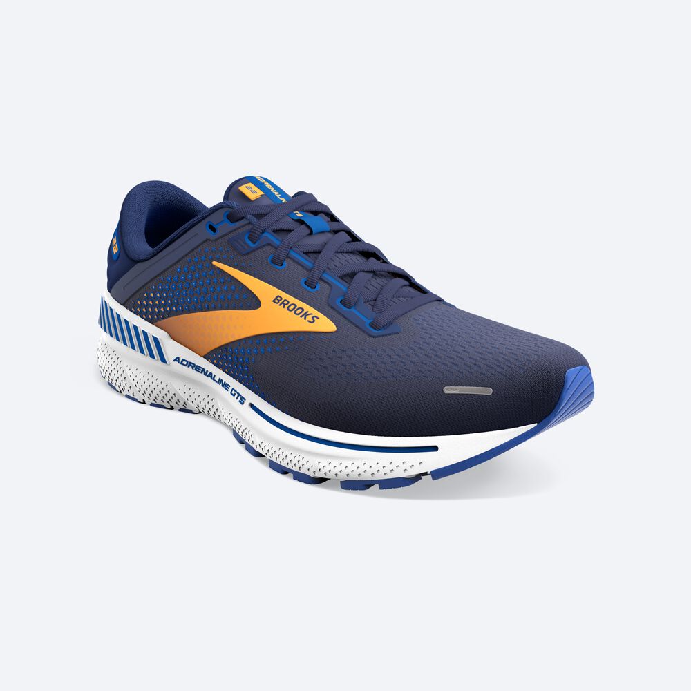 Zapatillas Running Brooks Adrenaline GTS 22 Hombre Azul Marino/Naranjas/Blancas | Ecuador-25317