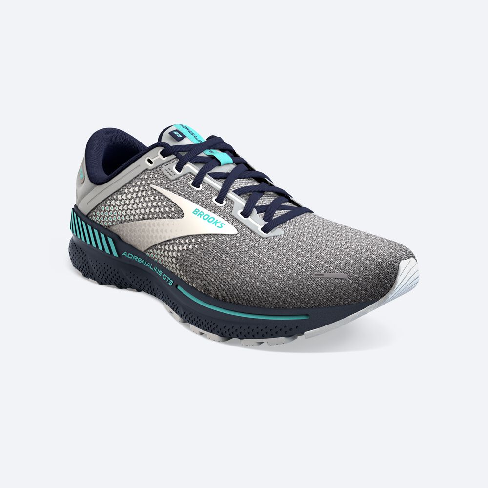 Zapatillas Running Brooks Adrenaline GTS 22 Mujer Gris/Azul Marino | Ecuador-28047