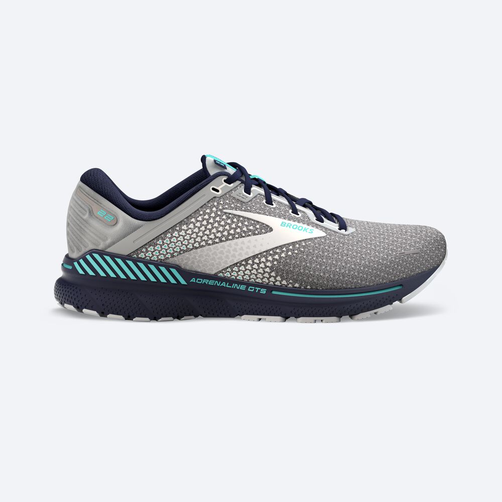 Zapatillas Running Brooks Adrenaline GTS 22 Mujer Gris/Azul Marino | Ecuador-28047